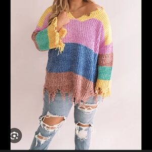 ODDY Multicolor V-Neck Sweater